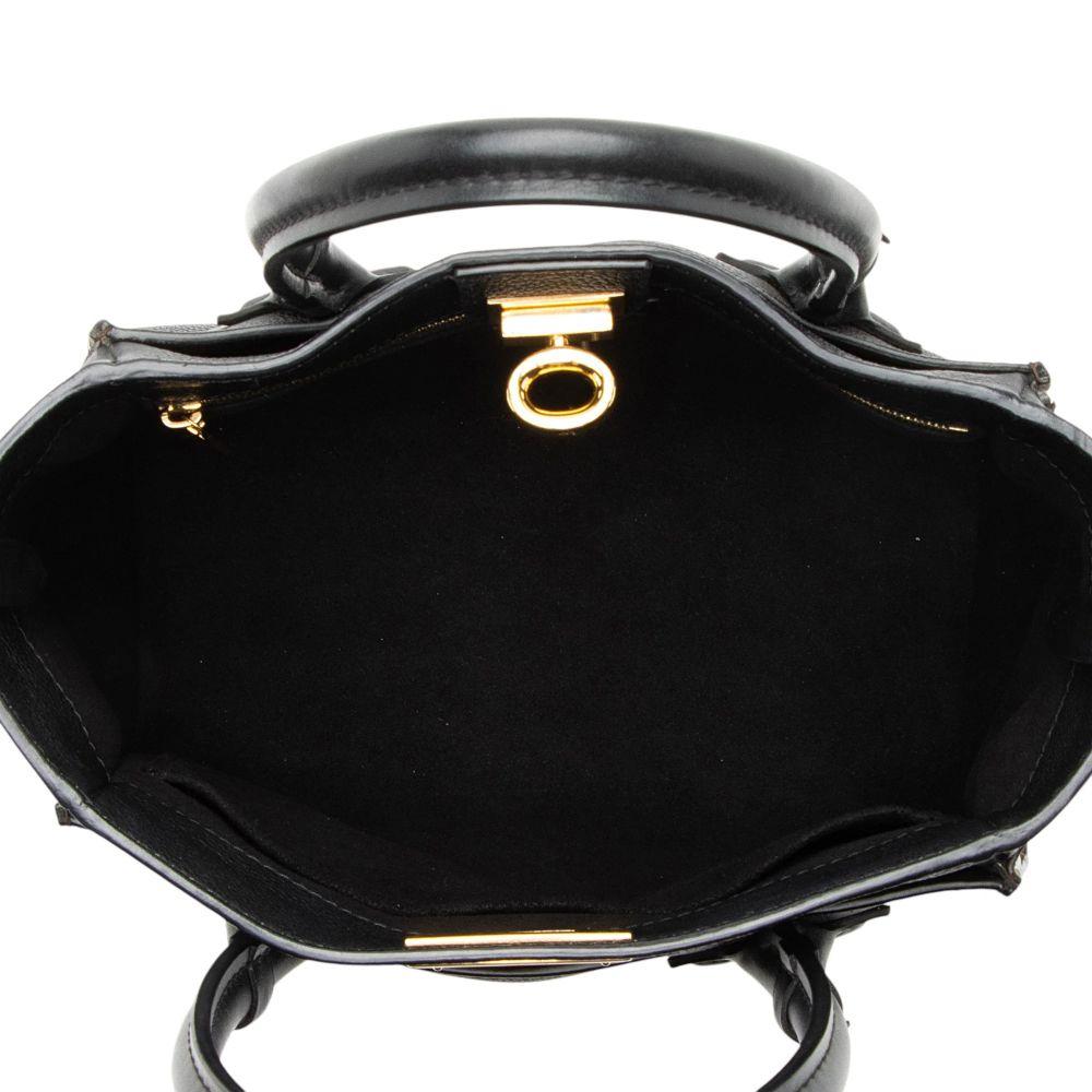 Louis Vuitton Calfskin Studded Marly PM Tote - Calfskin - Black