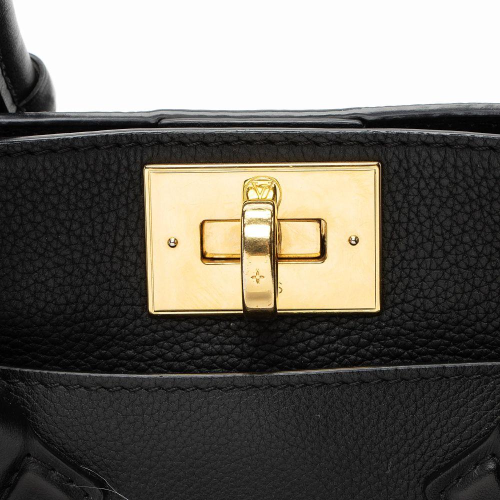 Louis Vuitton Calfskin Studded Marly PM Tote - Calfskin - Black