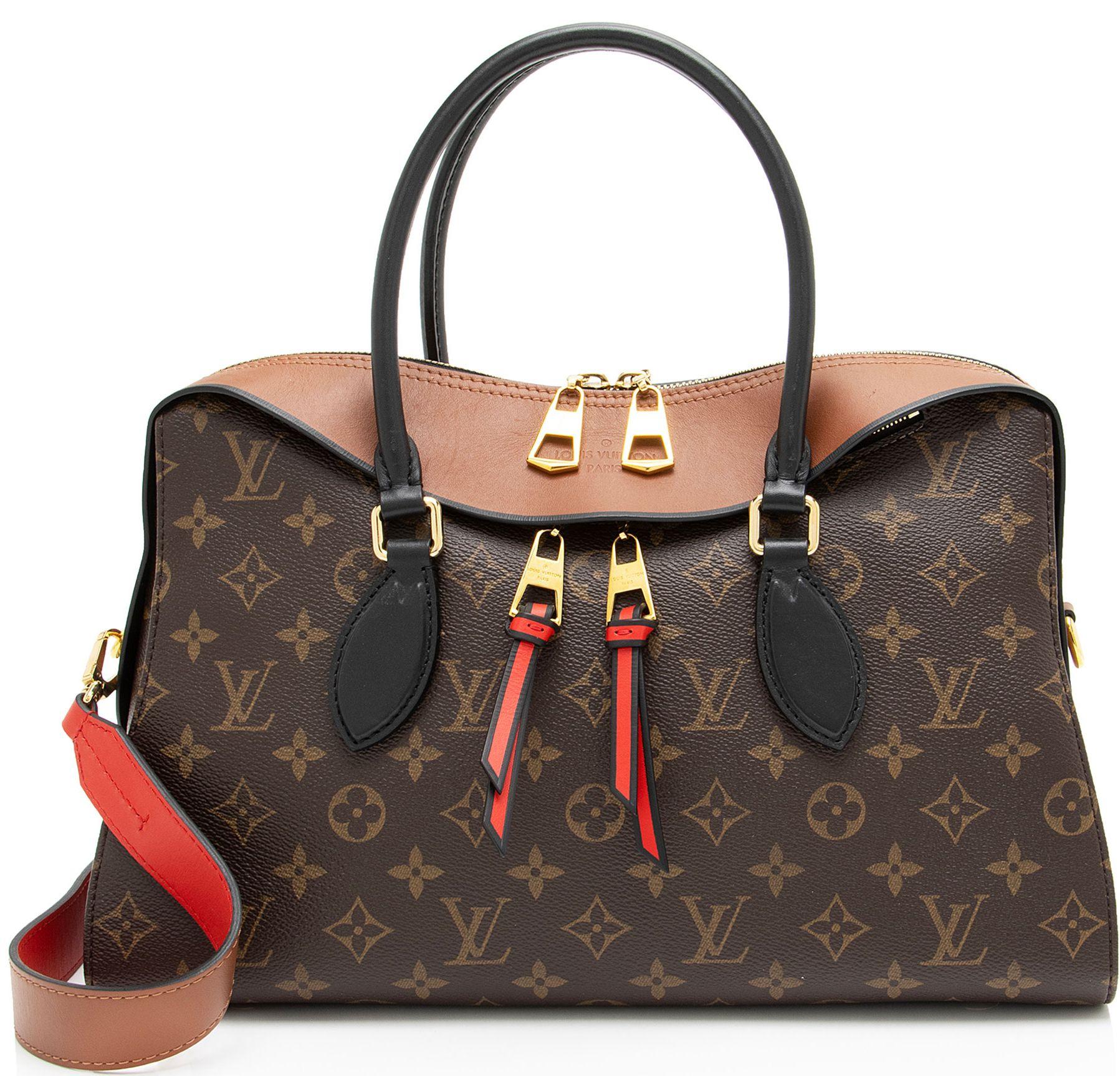 Louis Vuitton  Monogram Canvas Tuileries Satchel - Black/Brown/Red - Coated Canvas - Excellent