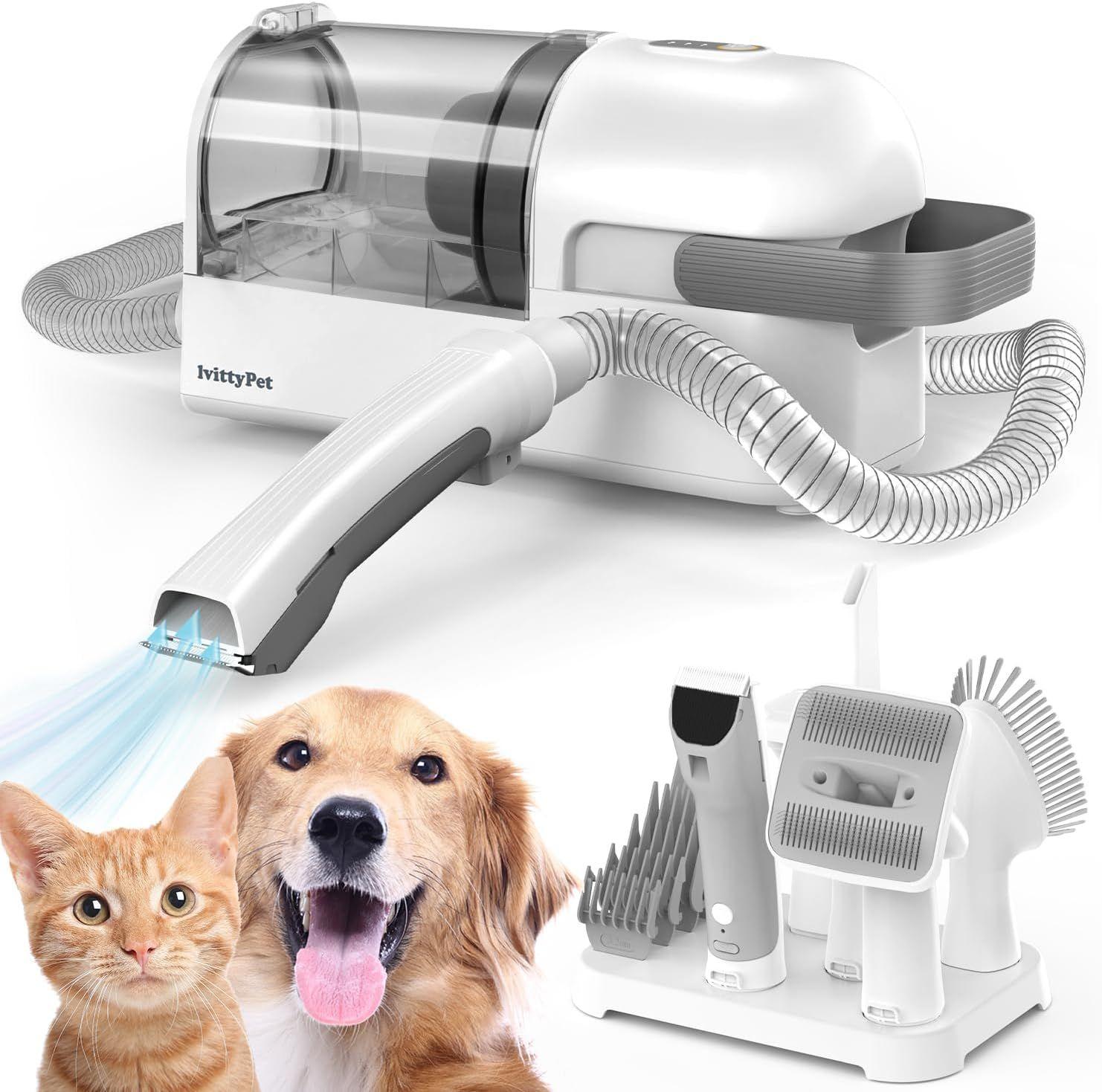 lvittyPet  HS-CW01 Pet Grooming Vacuum Hair Trimmer - White - Excellent