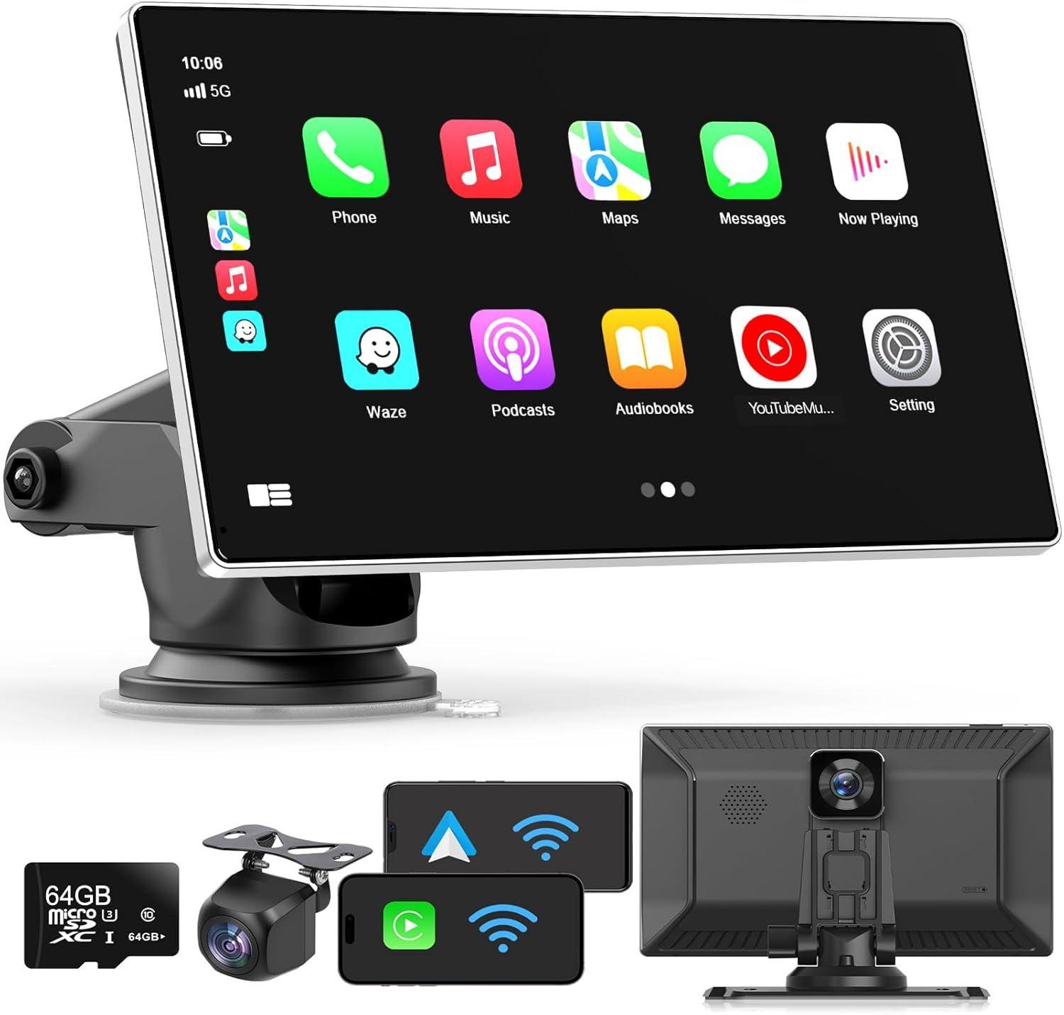 Madoec  9" Portable Wireless Apple Carplay Screen - Black - Excellent