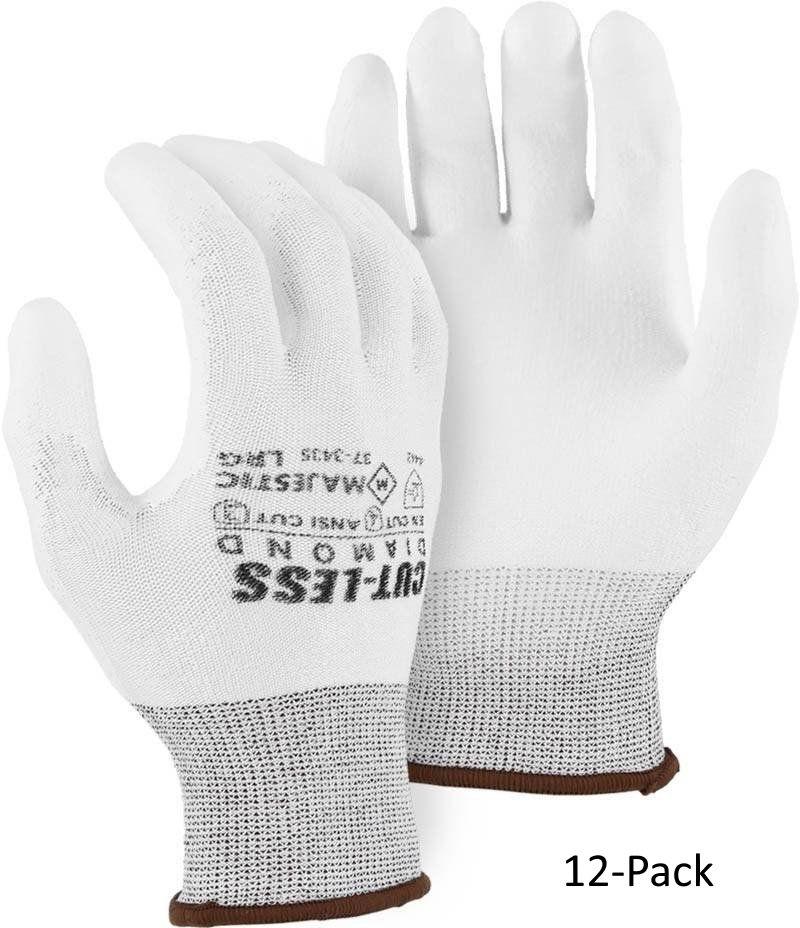 Majestic  Dyneema Gloves Cut Level A3 (M) (12-Pack) - White - Premium