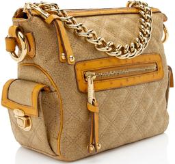 Marc Jacobs Coated Canvas Ostrich Stam Hobo - Leather - Brown/Yellow