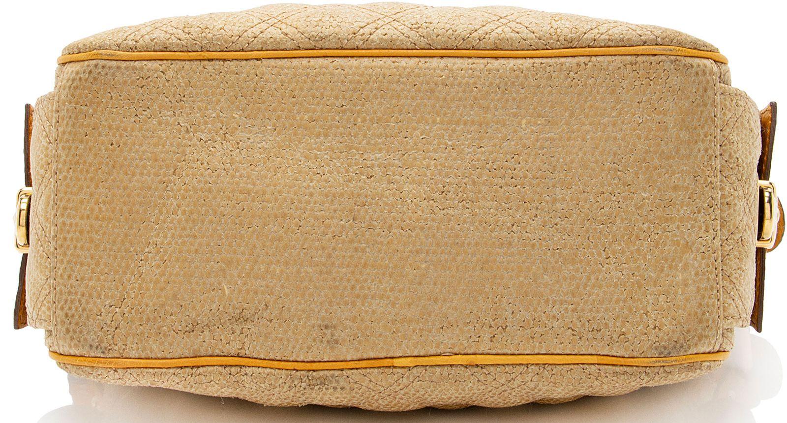 Marc Jacobs Coated Canvas Ostrich Stam Hobo - Leather - Brown/Yellow