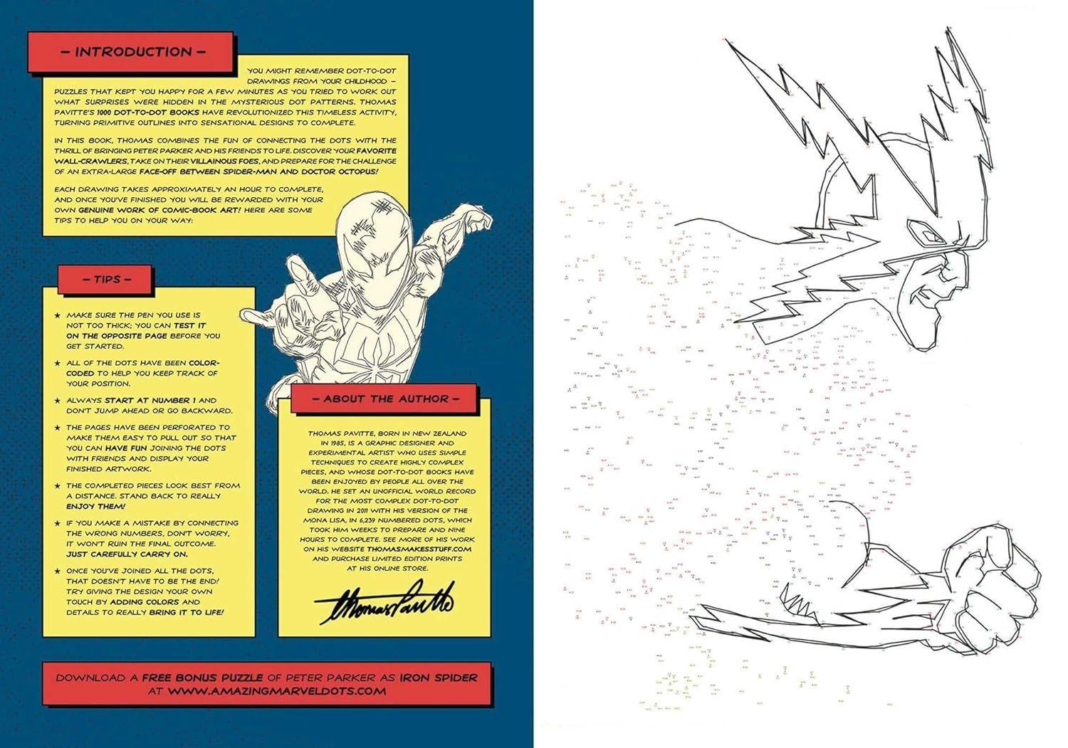 Marvel: Spider-Man1000 dot-to-dot book by Thoms Pavtte - White