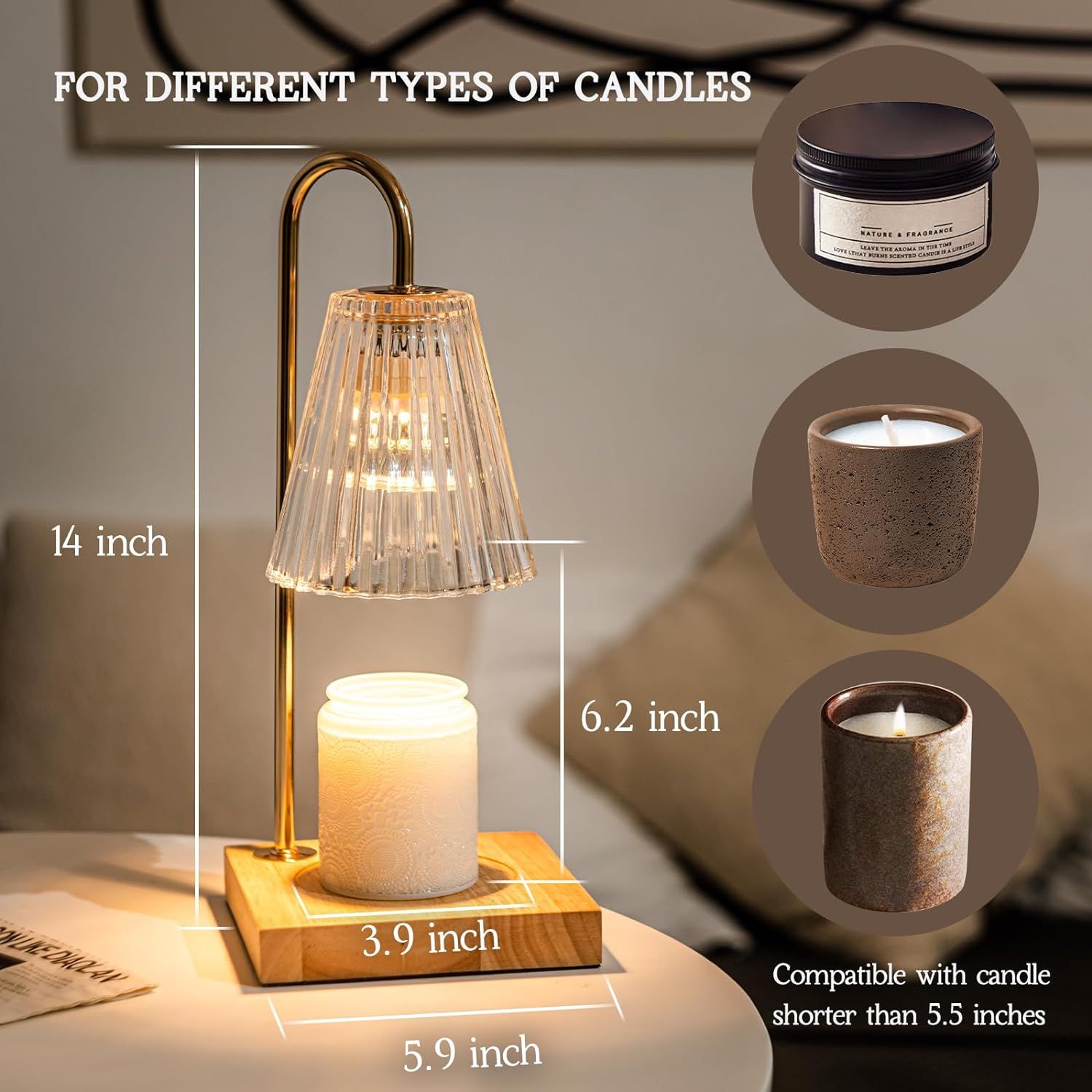Marycele Candle Warmer Lamp B0BWJRJYS7 - Clear