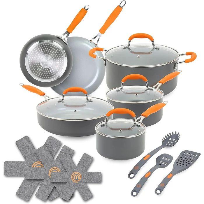 Masterchef  MC3011 Champions Cookware Set (16 Pc) - Gray/Orange - Excellent