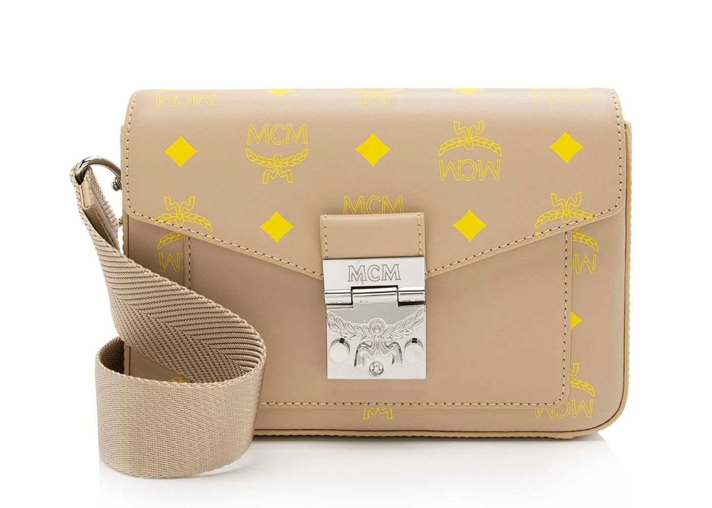 MCM Leather Color Splash Millie Small Crossbody - Leather - Yellow/Beige
