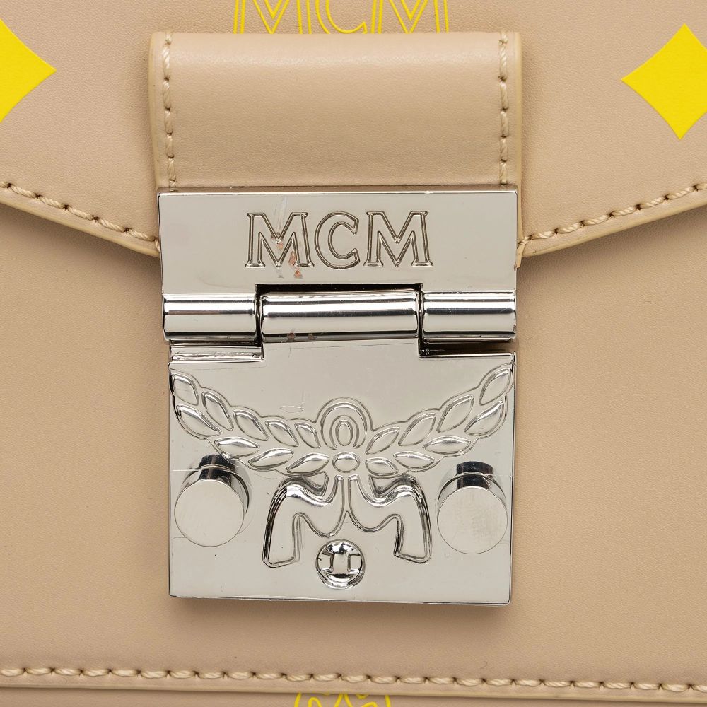 MCM Leather Color Splash Millie Small Crossbody - Leather - Yellow/Beige