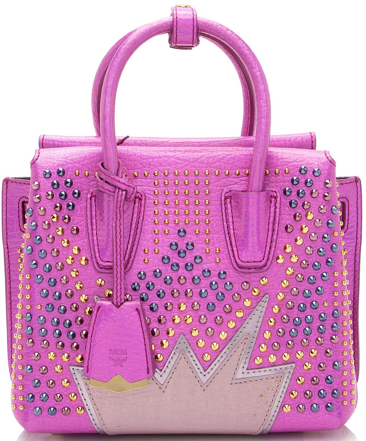 MCM  Metallic Leather Cyber Studs Milla Mini Tote - Pink - Metallic Leather - Excellent