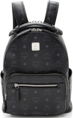 MCM Visetos Stark Small Backpack - Coated Canvas - Black/Grey
