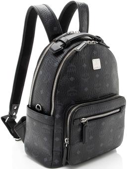MCM Visetos Stark Small Backpack - Coated Canvas - Black/Grey