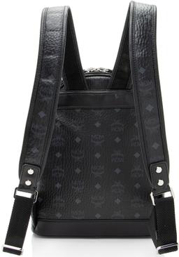 MCM Visetos Stark Small Backpack - Coated Canvas - Black/Grey
