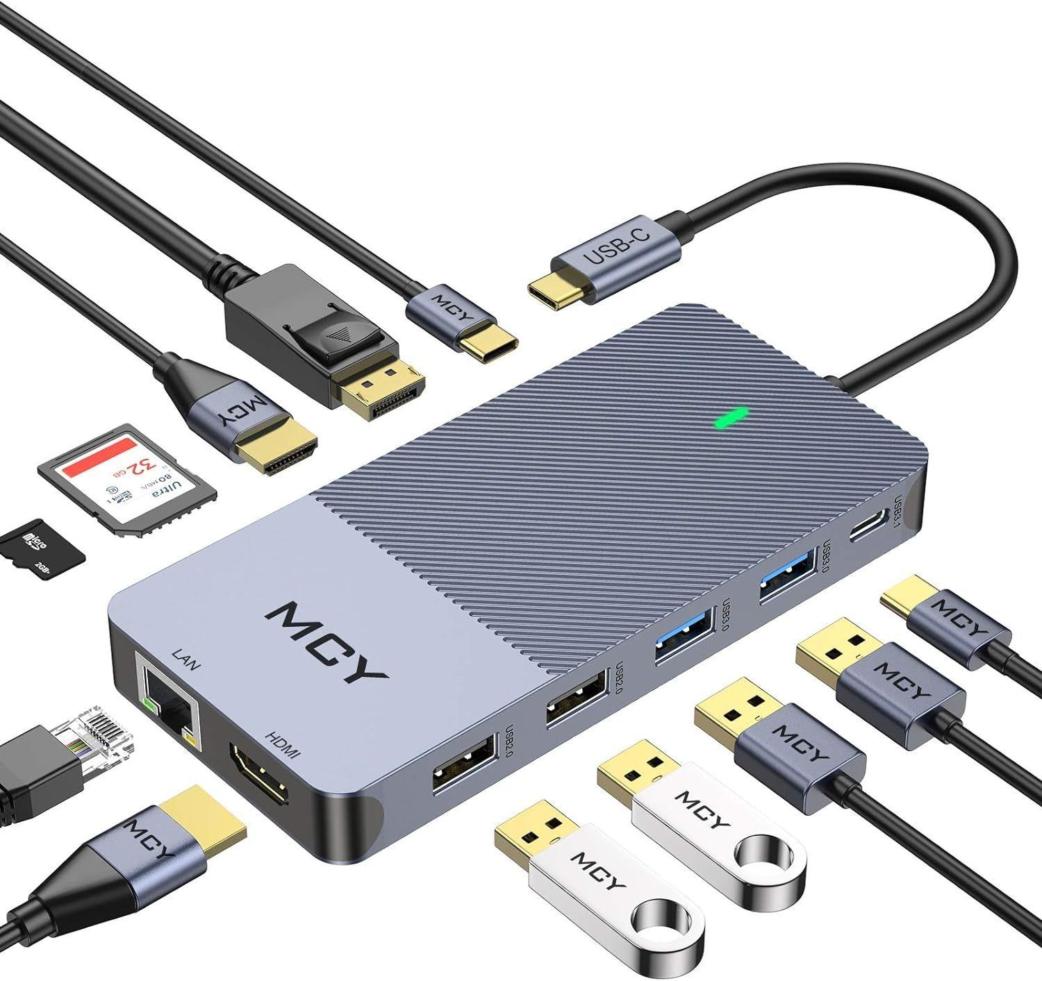 MCY  USB-C 12 Ports Multifunctional Converter - Grey - Excellent