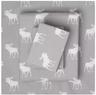 Member's Mark 100% Cotton 6pc Flannel Sheets King Set - Grey Moose
