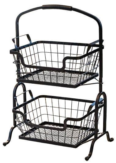 Member's Mark  2-Tier Wire Basket - Black - Brand New