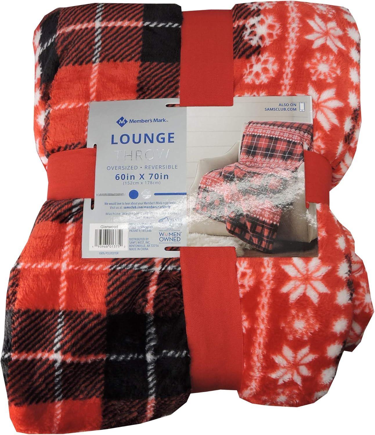 Member's Mark  Reversible Lounge Throw 60 in x 70 in - Glenwood - Brand New