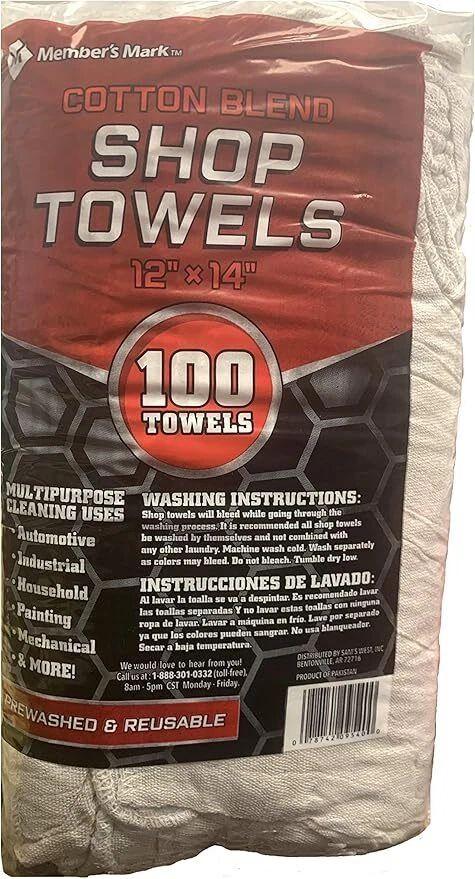 Member's Mark  Shop Towel 12" x 14" (100pck)  - Grey - Over Stock
