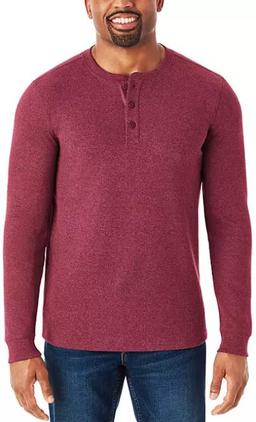 Member's Mark Thermal Henley - M - Port Heather