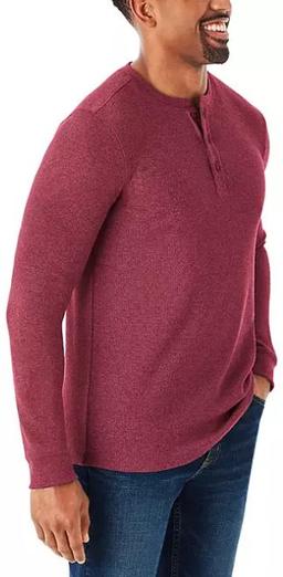Member's Mark Thermal Henley - M - Port Heather