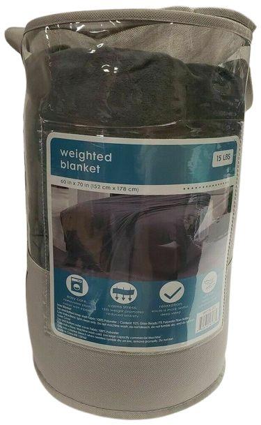 Member's Mark  Weighted Blanket 60in x 70in 15lbs - Dark Grey - Brand New