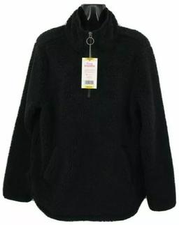 Member's Mark Women's Cozy Sherpa 1/4 Zip Pullover S - Black