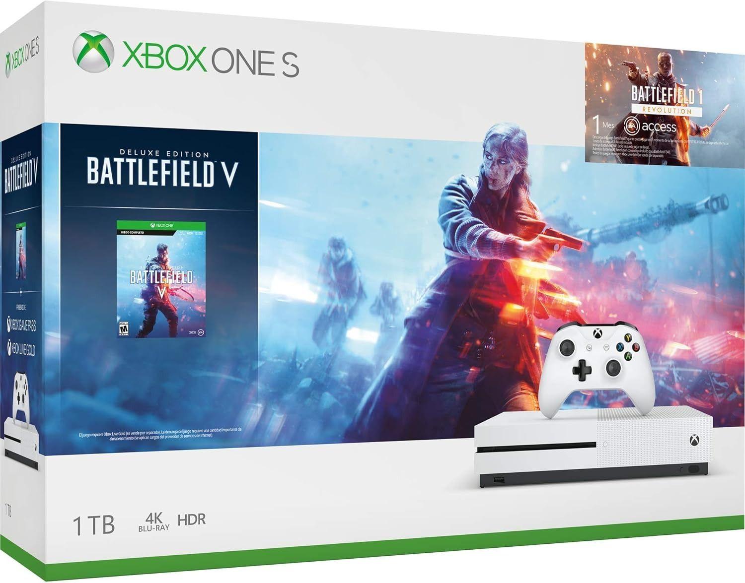 Microsoft  Xbox One S Battlefield 5 Deluxe Edition - Robot White - Acceptable