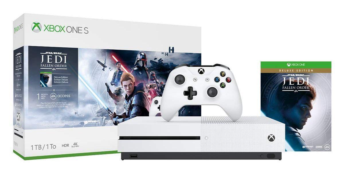Microsoft  Xbox One S Disc Edition (Bundle) - 1TB - Star Wars Jedi: Fallen Order Bundle - Excellent