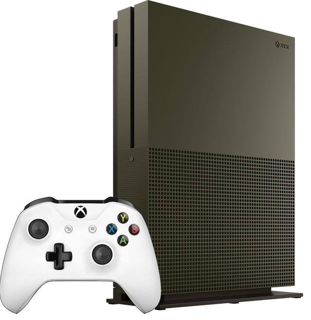 Microsoft Xbox One S Gaming Console (Disc Edition) 500GB in Military Green (White Controller) in Excellent condition