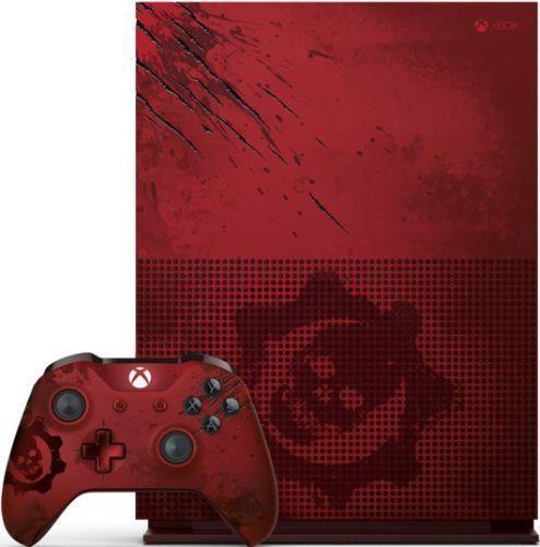 Microsoft Xbox One S Gaming Console (Disc Edition) 1TB in Gears of War 4 Crimson Omen in Excellent condition