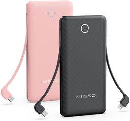 Miisso 10K95 10000mah Power Bank (2-Pack) - Black & Pink