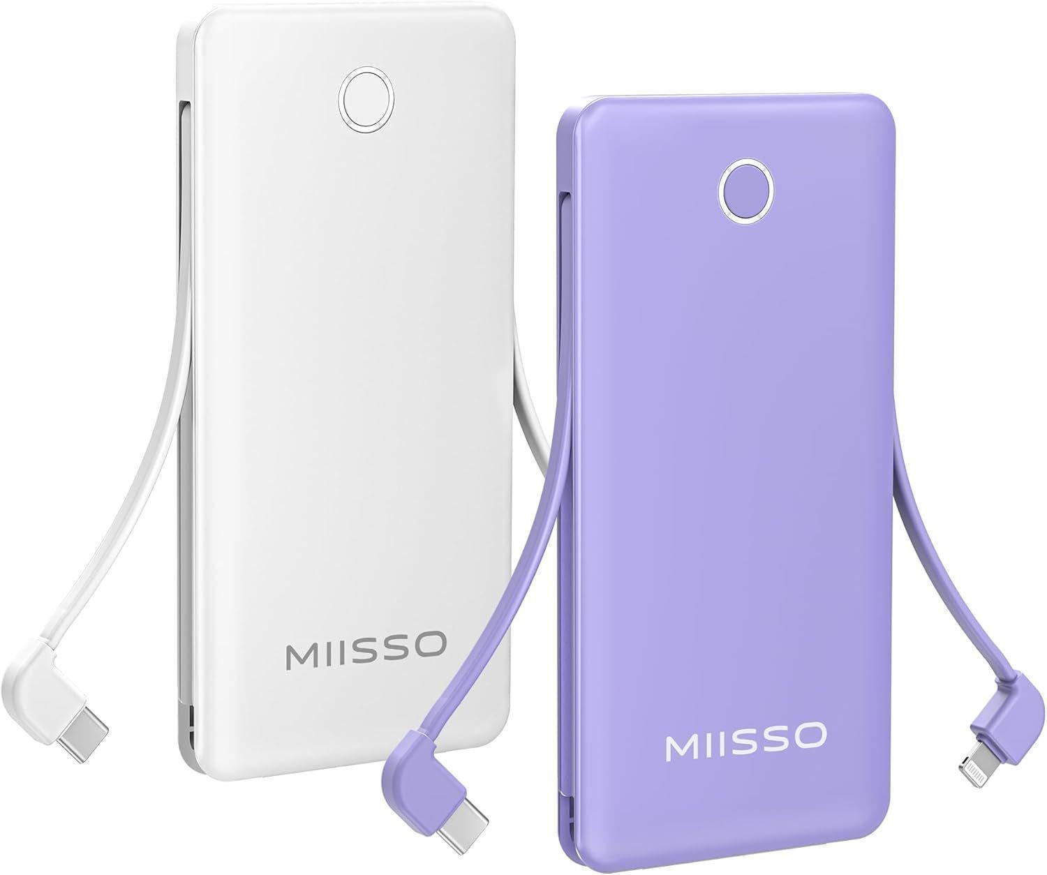 Miisso 10K95 10000mah Power Bank (2-Pack) - Purple & White