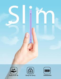 Miisso 10K95 10000mah Power Bank (2-Pack) - Purple & White