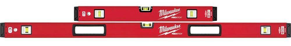 Milwaukee  24" / 48" REDSTICK Box Level Set - Red - Acceptable