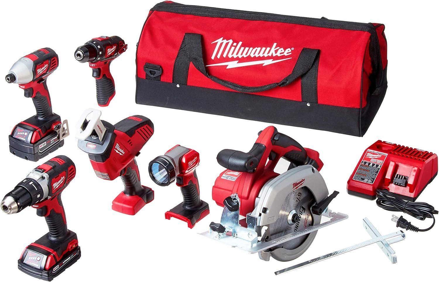 Milwaukee  3697-25 M18 Fuel 5-Tool Combo Kit - Red/Black - Excellent