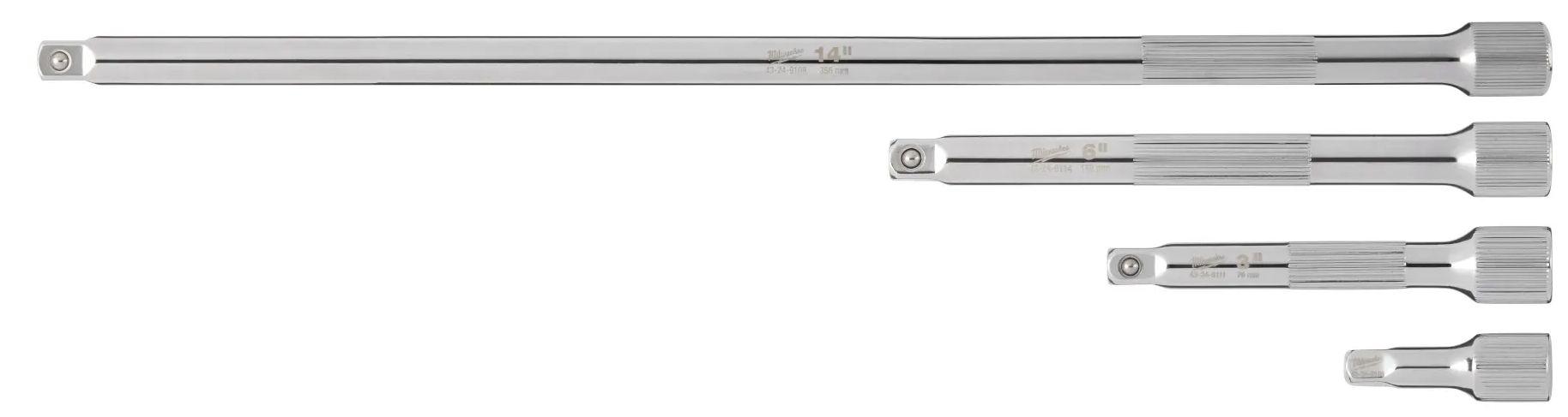 Milwaukee  48-22-9340 1/4 in. Drive Extension Set (4-Piece) - Silver - Excellent