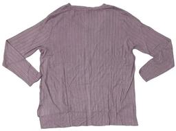 Mote Women's V-Neck Stretch Long Sleeve Ribbed Shirt L - Lilac