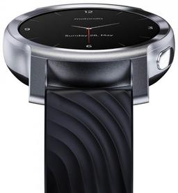 Motorola Moto Watch 100 - 42mm - Glacier Silver Aluminum Case with Black Silicon Silicon Band