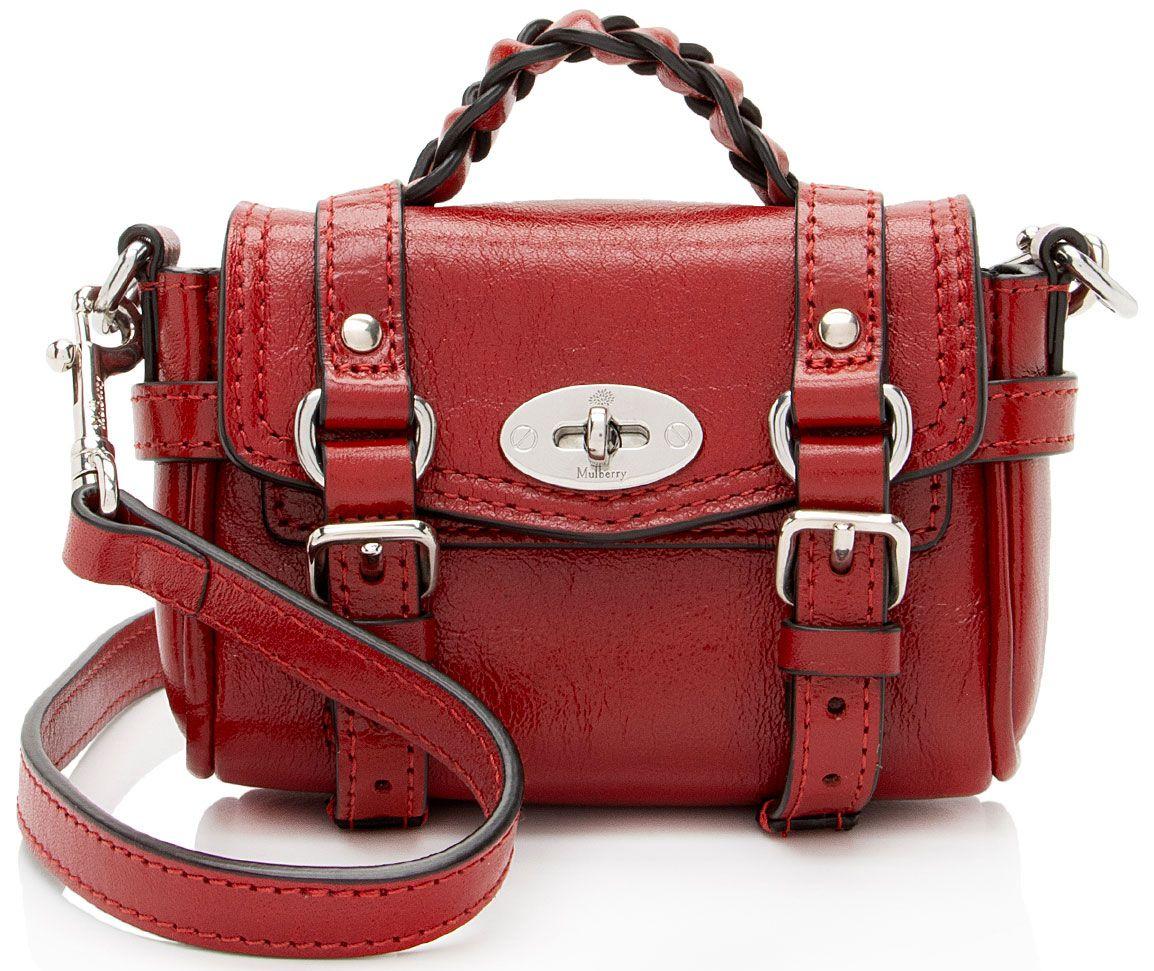 Mulberry  Polished Buffalo Alexa Micro Crossbody - Red - Buffalo Leather - Excellent