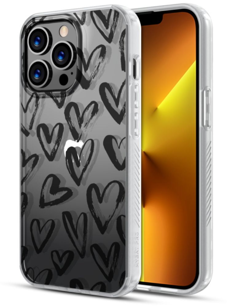 MyBat Pro Mood Series Phone Case for iPhone 13 Pro - Black Hearts - Brand New