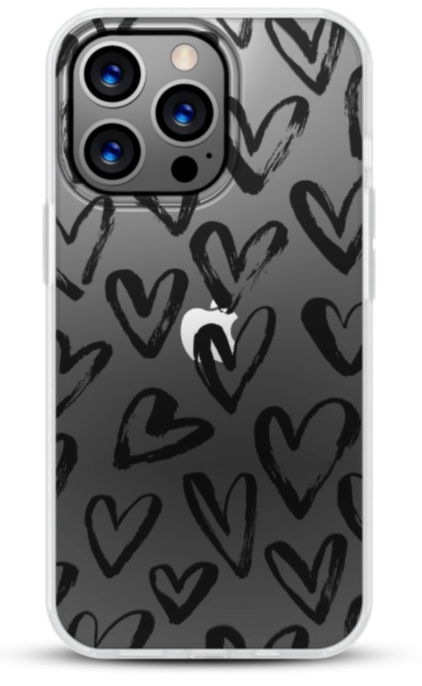 MyBat Pro Mood Series Phone Case for iPhone 13 Pro - Black Hearts - Brand New