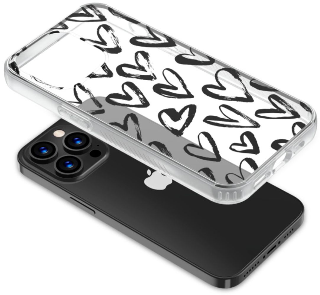 MyBat Pro Mood Series Phone Case for iPhone 13 Pro - Black Hearts - Brand New