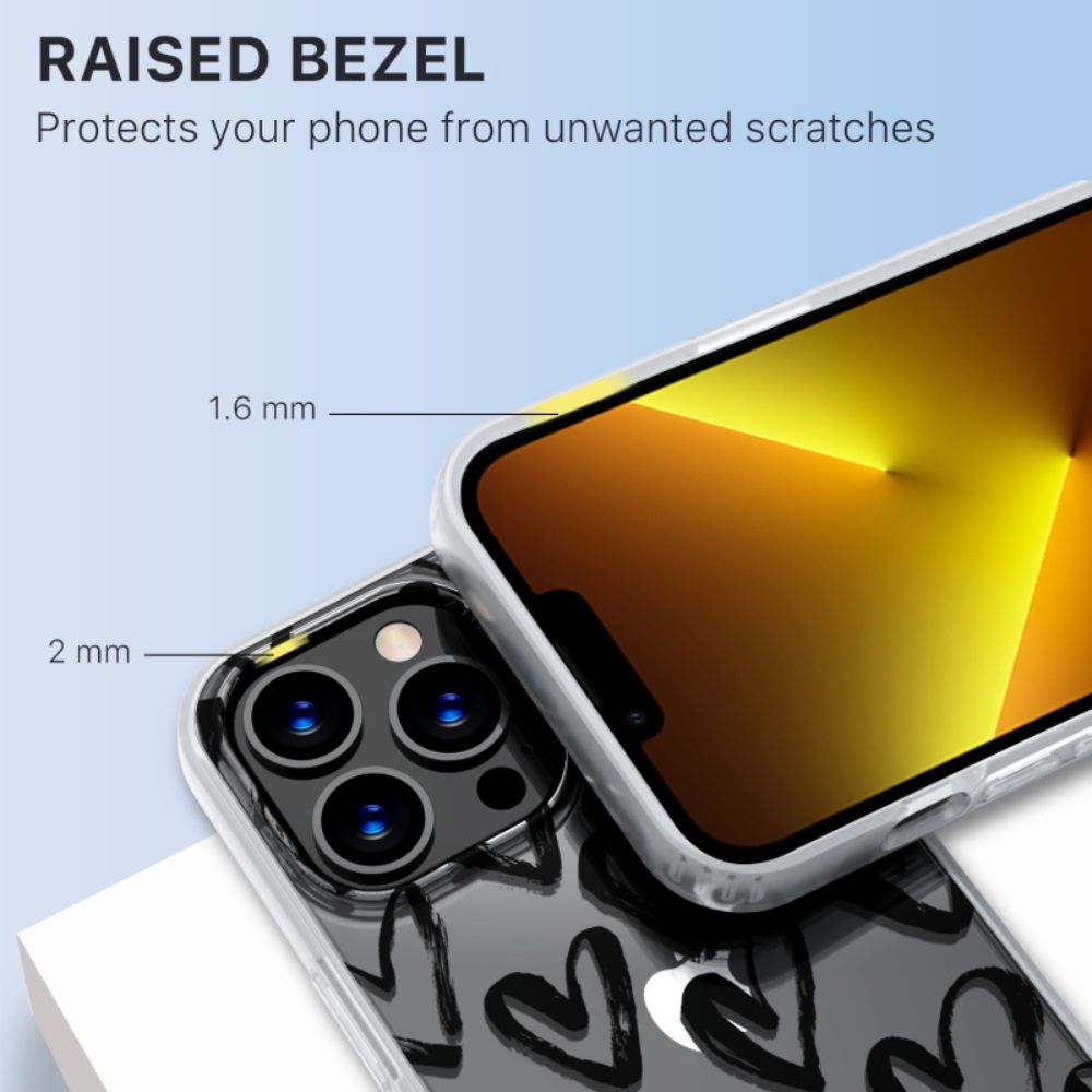 MyBat Pro Mood Series Phone Case for iPhone 13 Pro - Black Hearts - Brand New