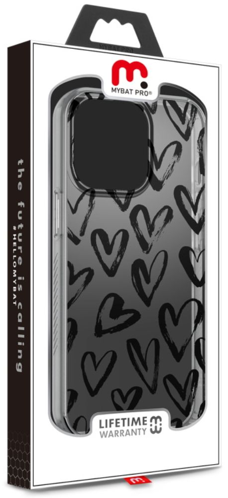 MyBat Pro Mood Series Phone Case for iPhone 13 Pro - Black Hearts - Brand New
