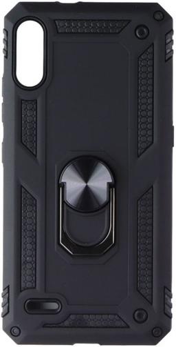 Mybat Rugged Phone Case with Ring Stand for LG K22 - Black - Brand New