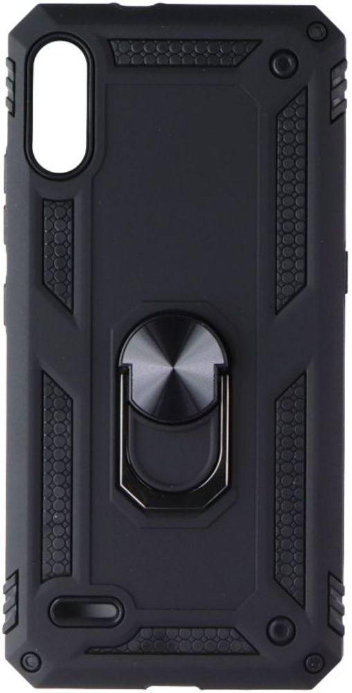 Mybat Rugged Phone Case with Ring Stand for LG K22 - Black - Brand New