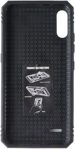 Mybat Rugged Phone Case with Ring Stand for LG K22 - Black - Brand New