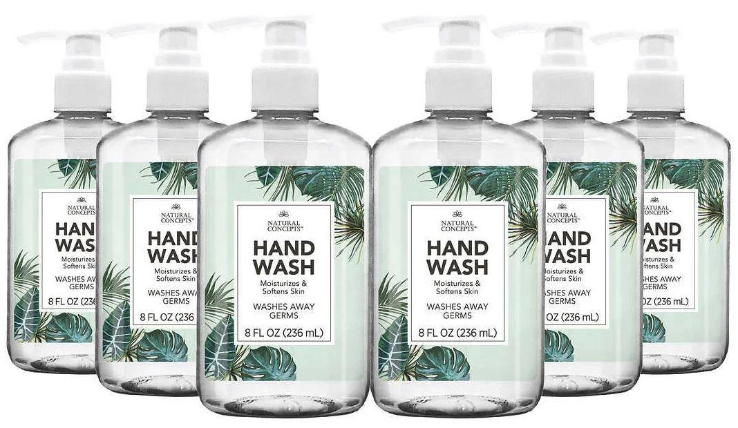 Natural Concepts  Hand Wash Pump Bottles 8 oz (6-Pack) - Green - Brand New