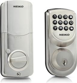 Neiko 52909A Keyless Electronic Deadbolt Door Lock - Brushed Silver