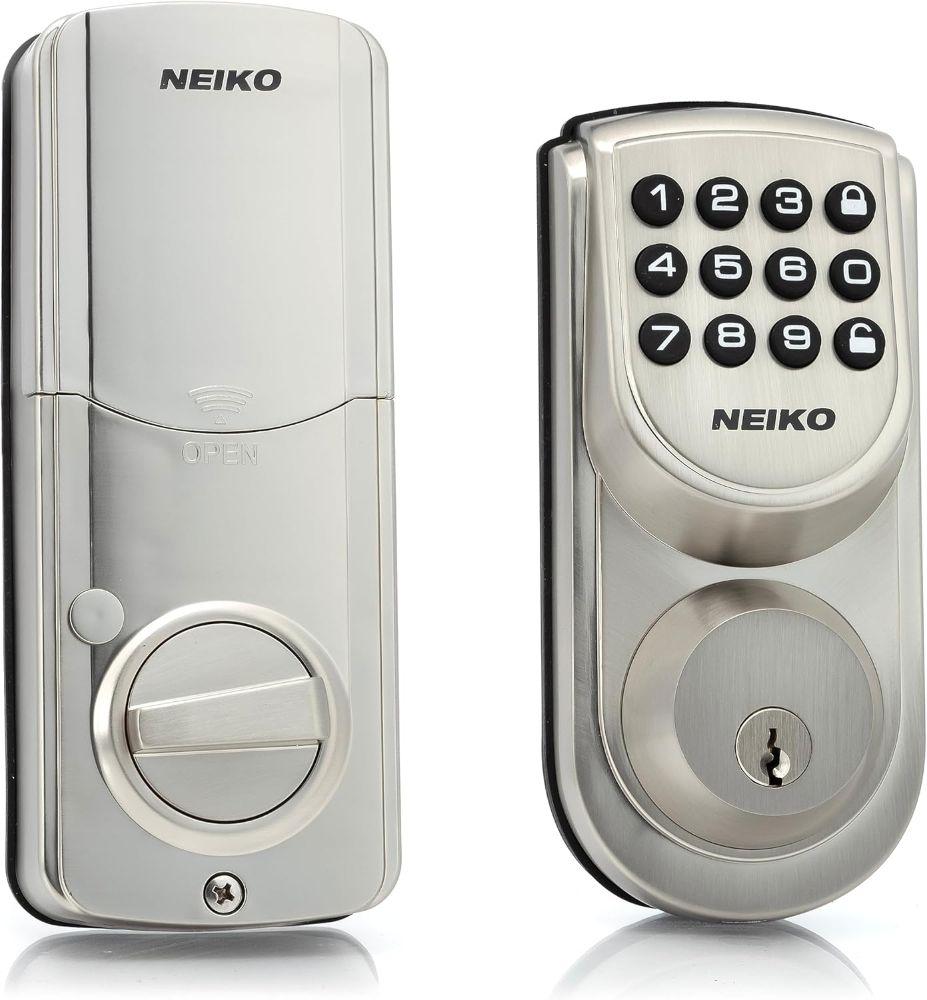 Neiko  52909A Keyless Electronic Deadbolt Door Lock - Brushed Silver - Excellent